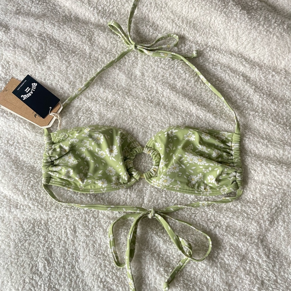Billabong Olive Floral Bikini Top